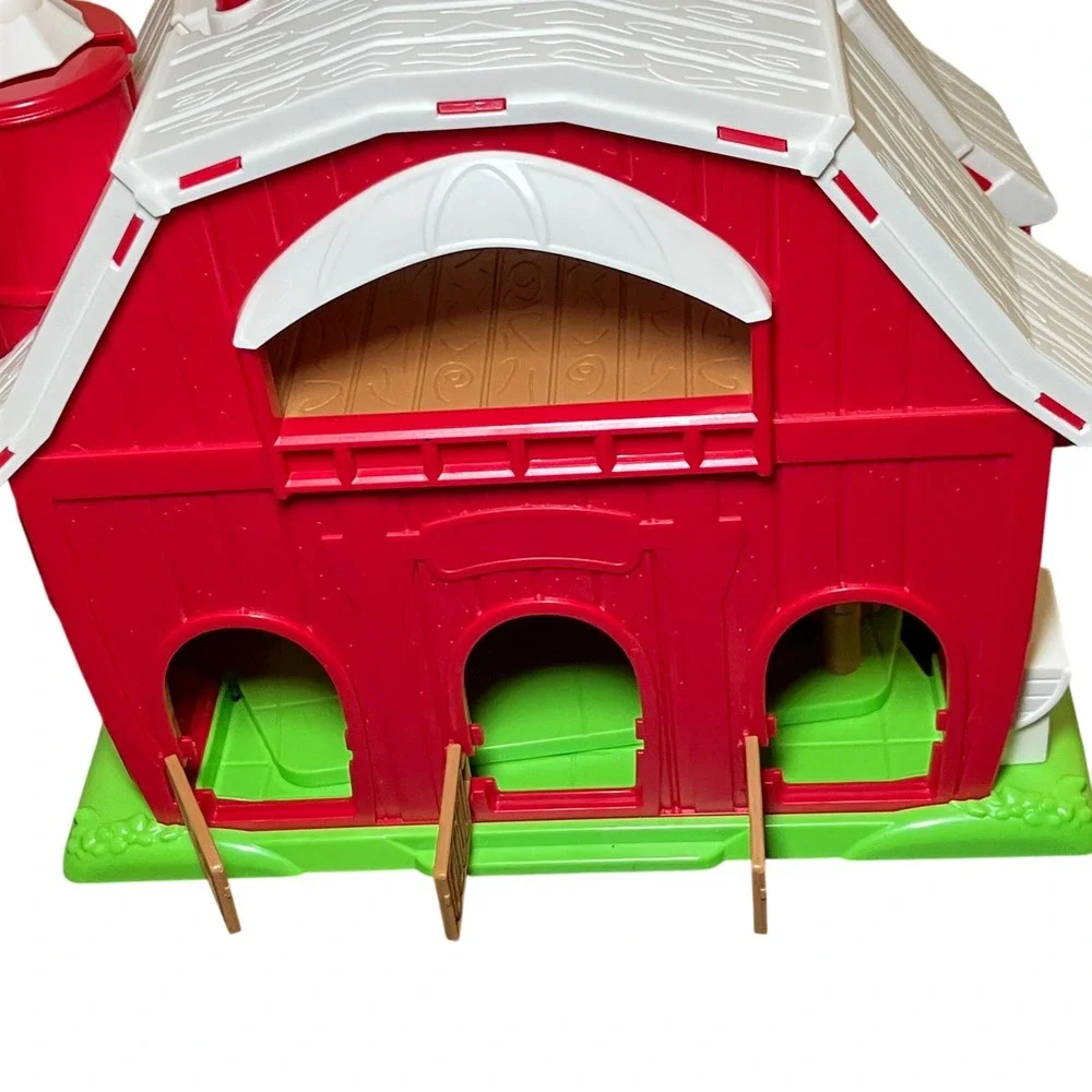 Aigybobo Big Barn Toys Farm Animals Kids 12m+ Red New 11pc Playset HA-Barn Toys
